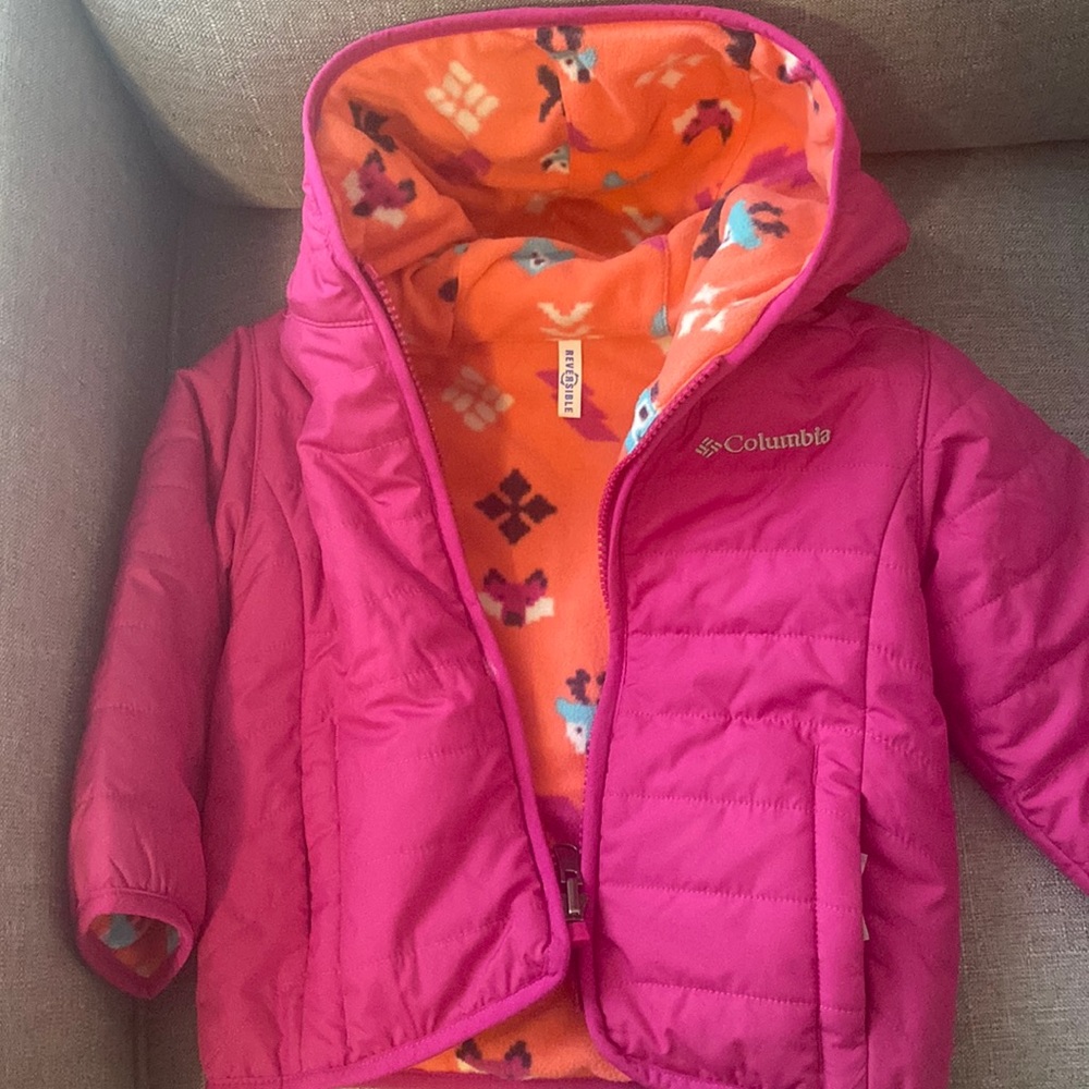 Pink reversible Columbia Toddler jacket
